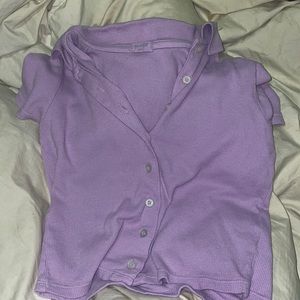 Brandy Melville Purple Collard Shirt